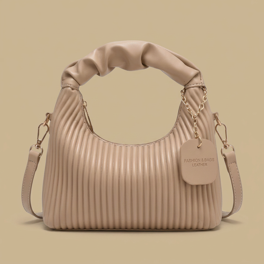 Crossbody Bag with Pleated Handle