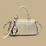 Shoulder Bag with Raised Lettering