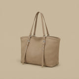 Tote Bag with Pleated Front