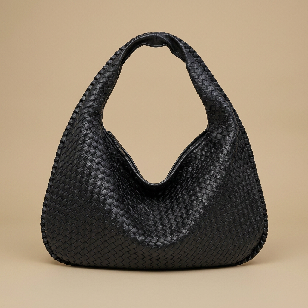 Hobo Bag for Women - Woven Leather Oversized Handbag