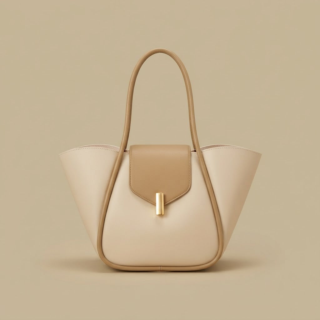 Tote Bag with Bar Clasp