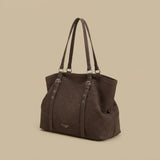 Tote Bag with Pleated Front