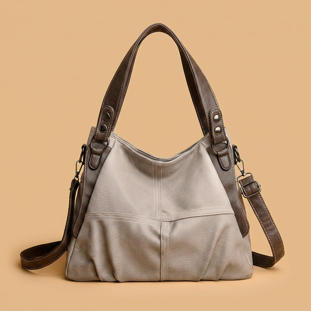 Shoulder Bag with Contrast Stitching