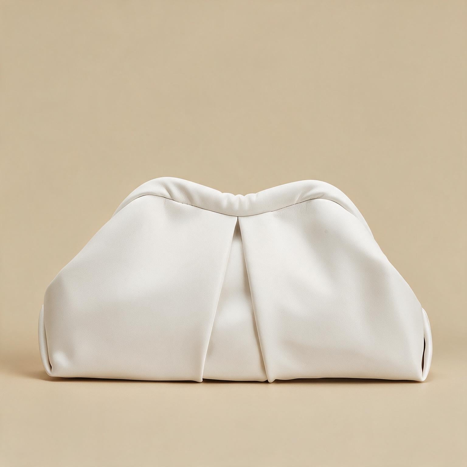 Shoulder Bag with Pleated Front