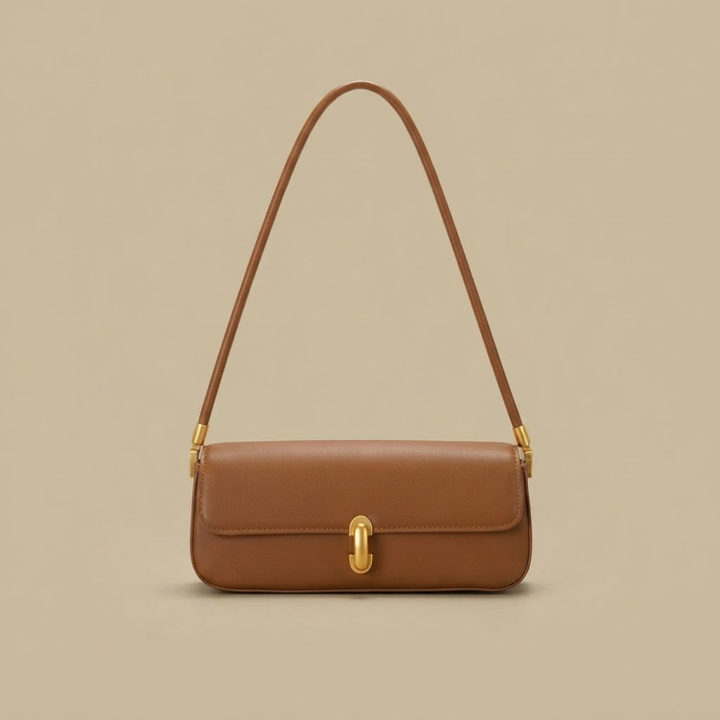 Shoulder Bag with Oblong Clasp