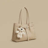 Tote Bag with Teddy Bear Pendant
