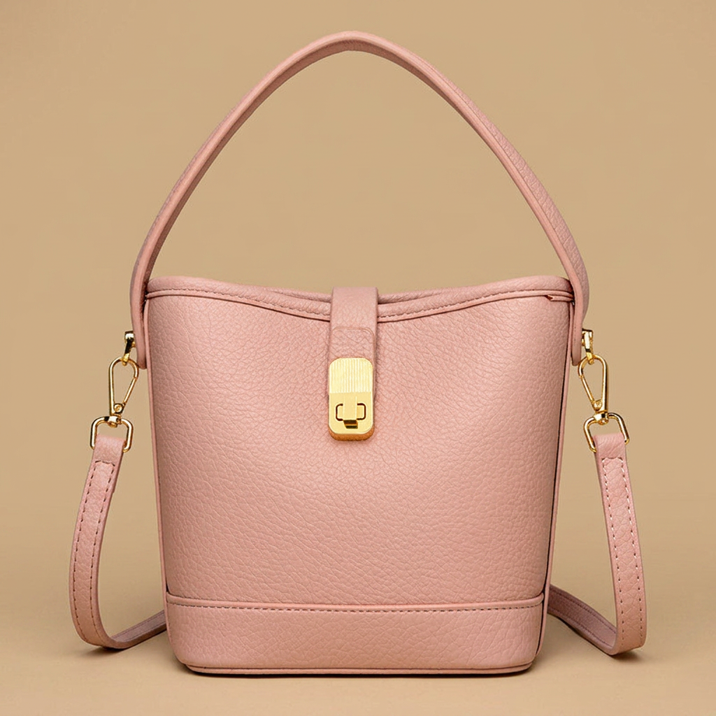 Shoulder Bag with Gold Clasp