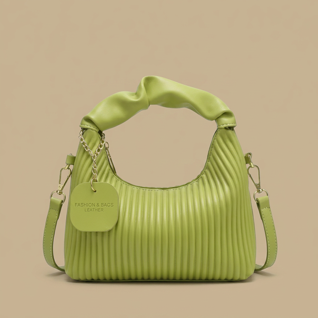 Crossbody Bag with Pleated Handle