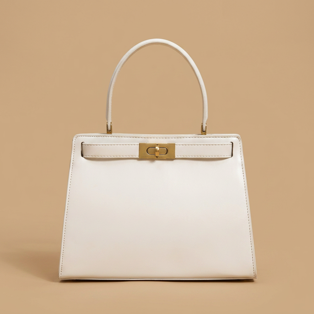 Shoulder Bag with Trapezoid Silhouette