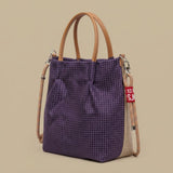 Tote Bag with Plaid Pattern