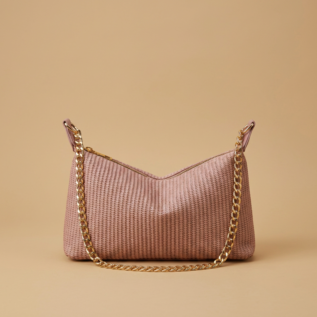 Shoulder Bag with Woven Texture