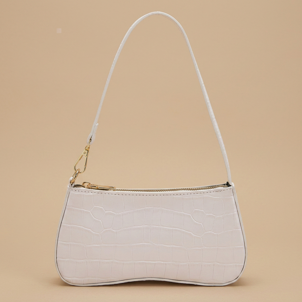Shoulder Bag with Croc Texture