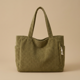 Tote Bag with Corduroy Texture