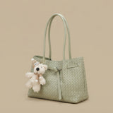 Tote Bag with Teddy Bear Pendant