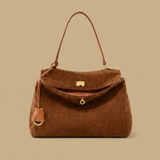Shoulder Bag for Women in Suede Leather - Work Handbag