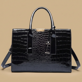 Tote Bag with Croc-Embossed Finish