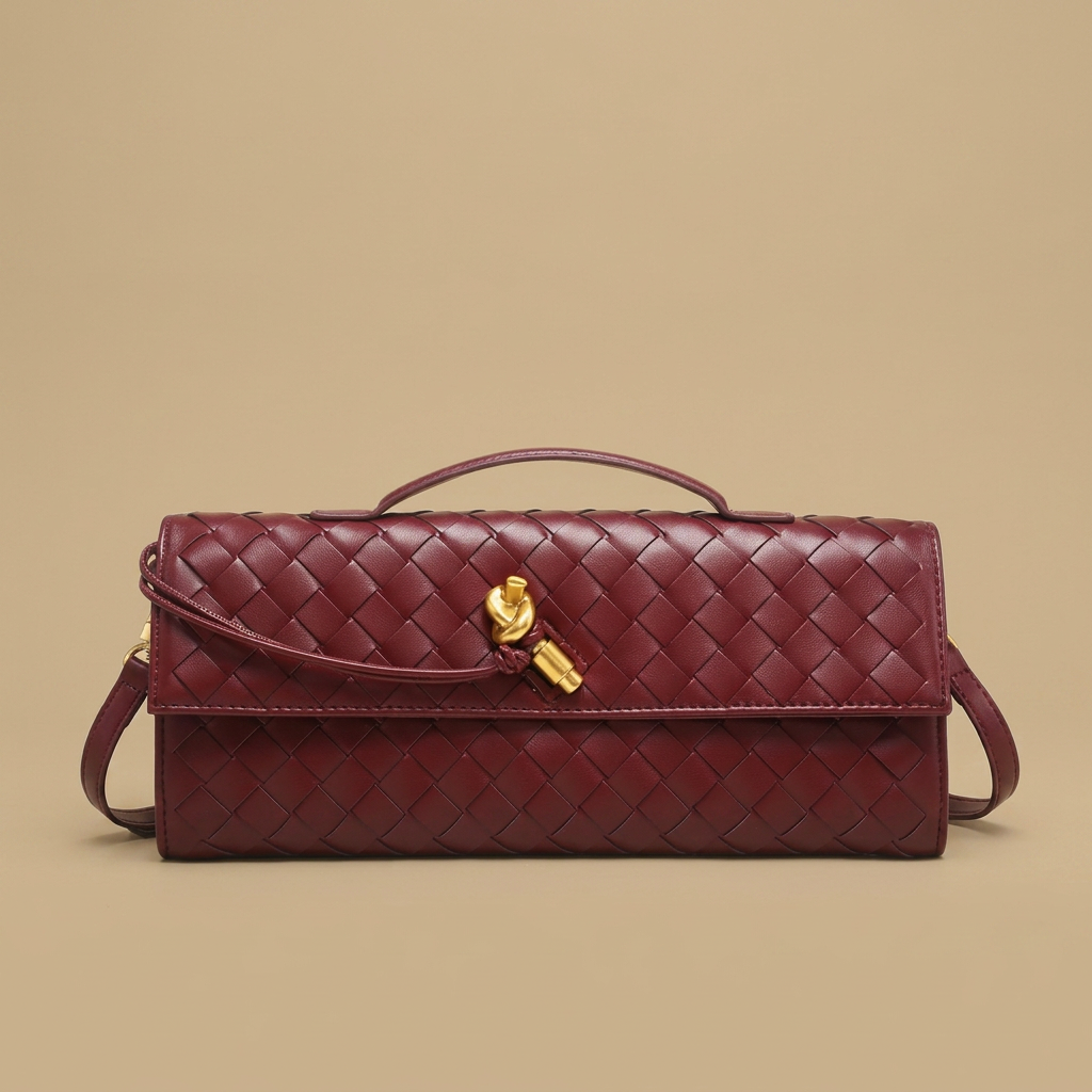 Crossbody Bag Woven Leather Clutch Handbag