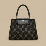 Shoulder Bag with Rhinestone Pattern