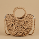 Crossbody Bag Woven Rattan Straw