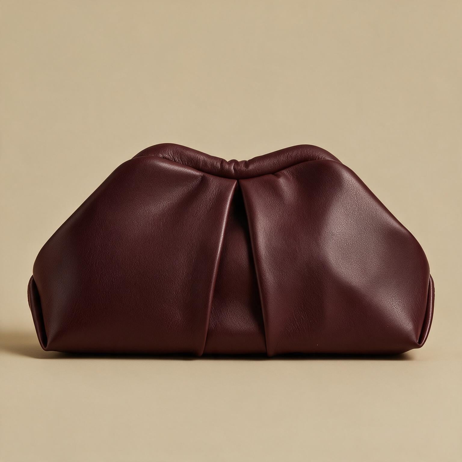 Shoulder Bag with Pleated Front