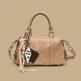 Shoulder Bag with Raised Lettering