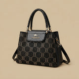 Shoulder Bag with Rhinestone Pattern