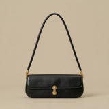 Shoulder Bag with Oblong Clasp