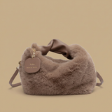 Shoulder Bag Faux Fur Handle