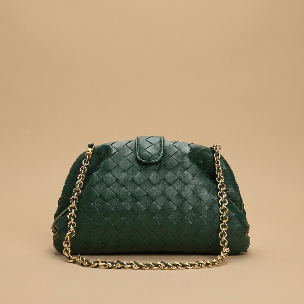 Shoulder Bag Woven Leather Chain