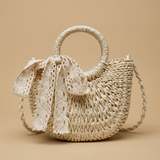 Crossbody Bag Woven Rattan Straw