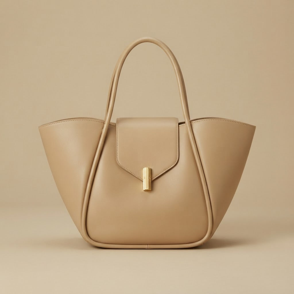 Tote Bag with Bar Clasp