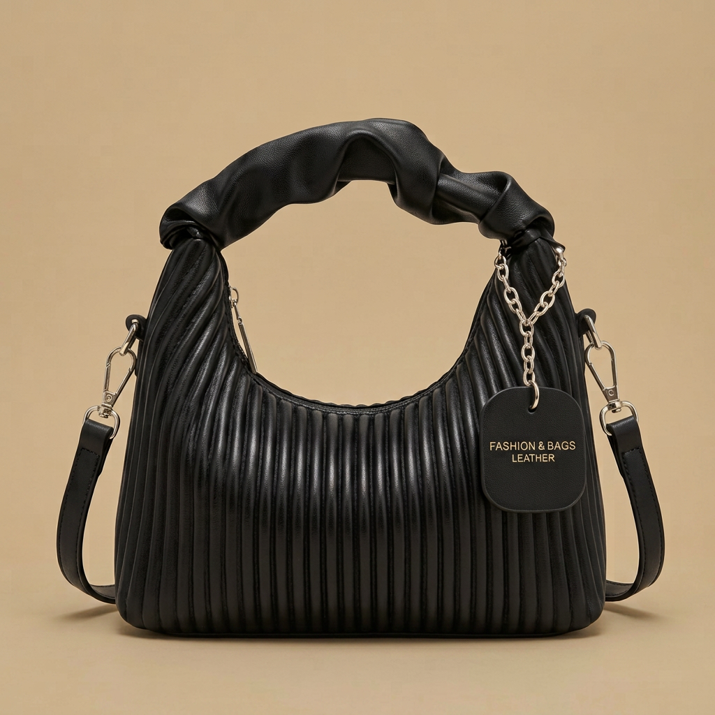 Crossbody Bag with Pleated Handle