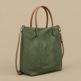 Tote Bag with Plaid Pattern