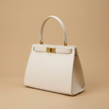 Shoulder Bag with Trapezoid Silhouette