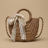 Crossbody Bag Woven Rattan Straw