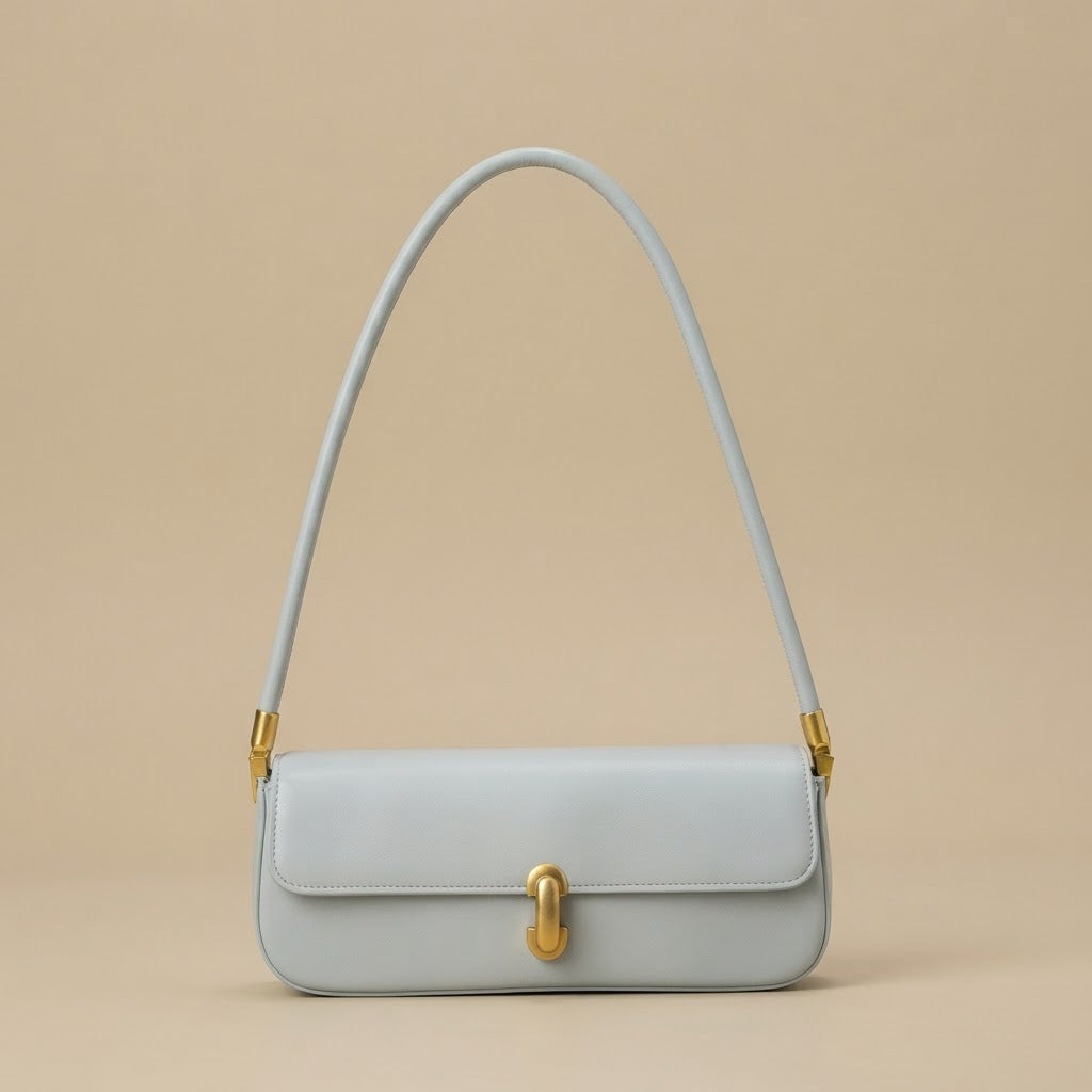 Shoulder Bag with Oblong Clasp