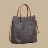 Tote Bag with Plaid Pattern
