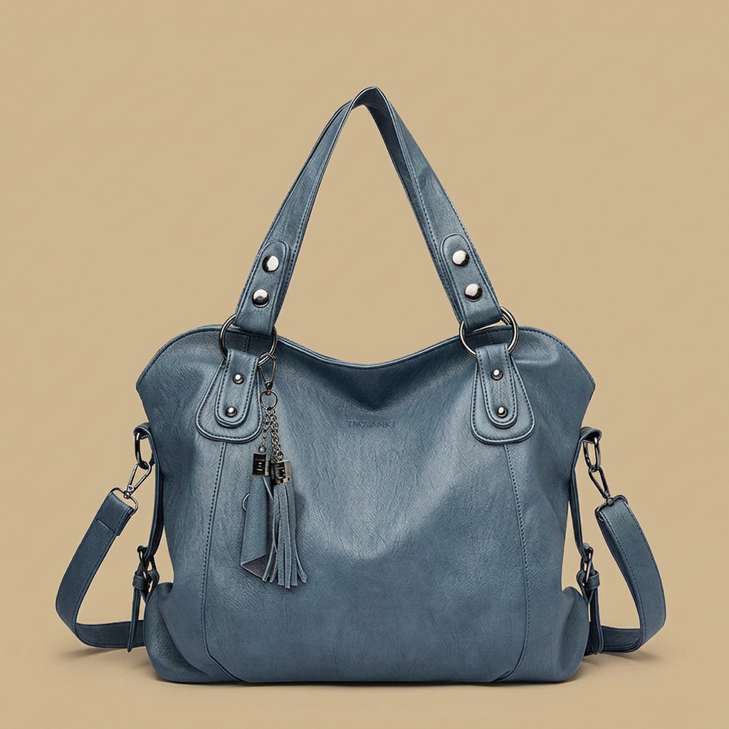 Tote Bag for Women with Studded Leather and Tassel Handbag