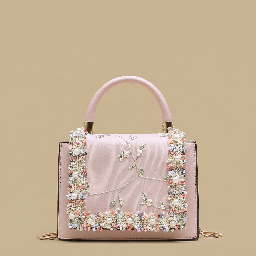 Crossbody Bag with Floral Lace