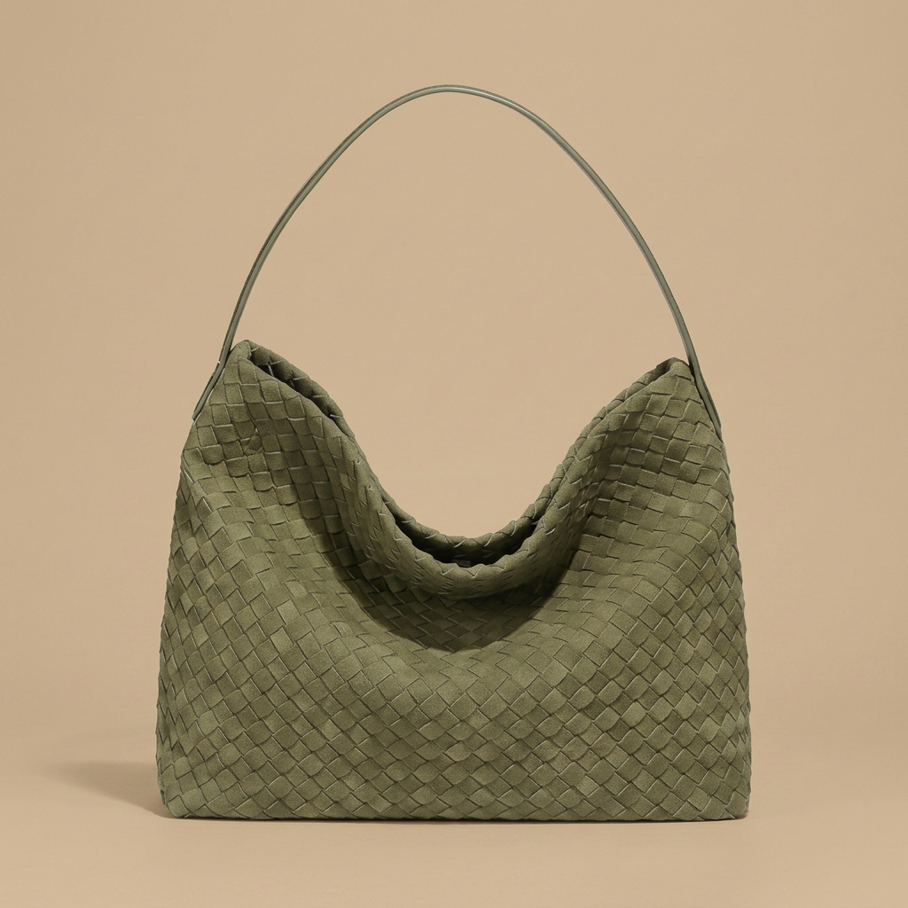 Hobo Bag Woven Suede Texture
