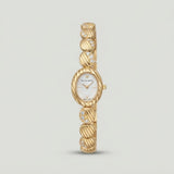 Ridged Link Gold Watch