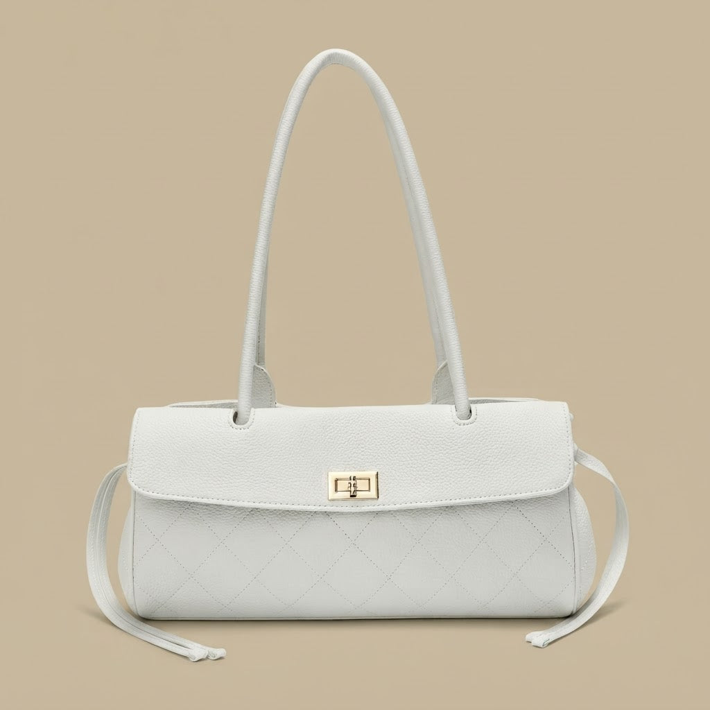 Shoulder Bag with Quilted Stitching