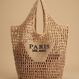 Tote Bag Woven Mesh Straw