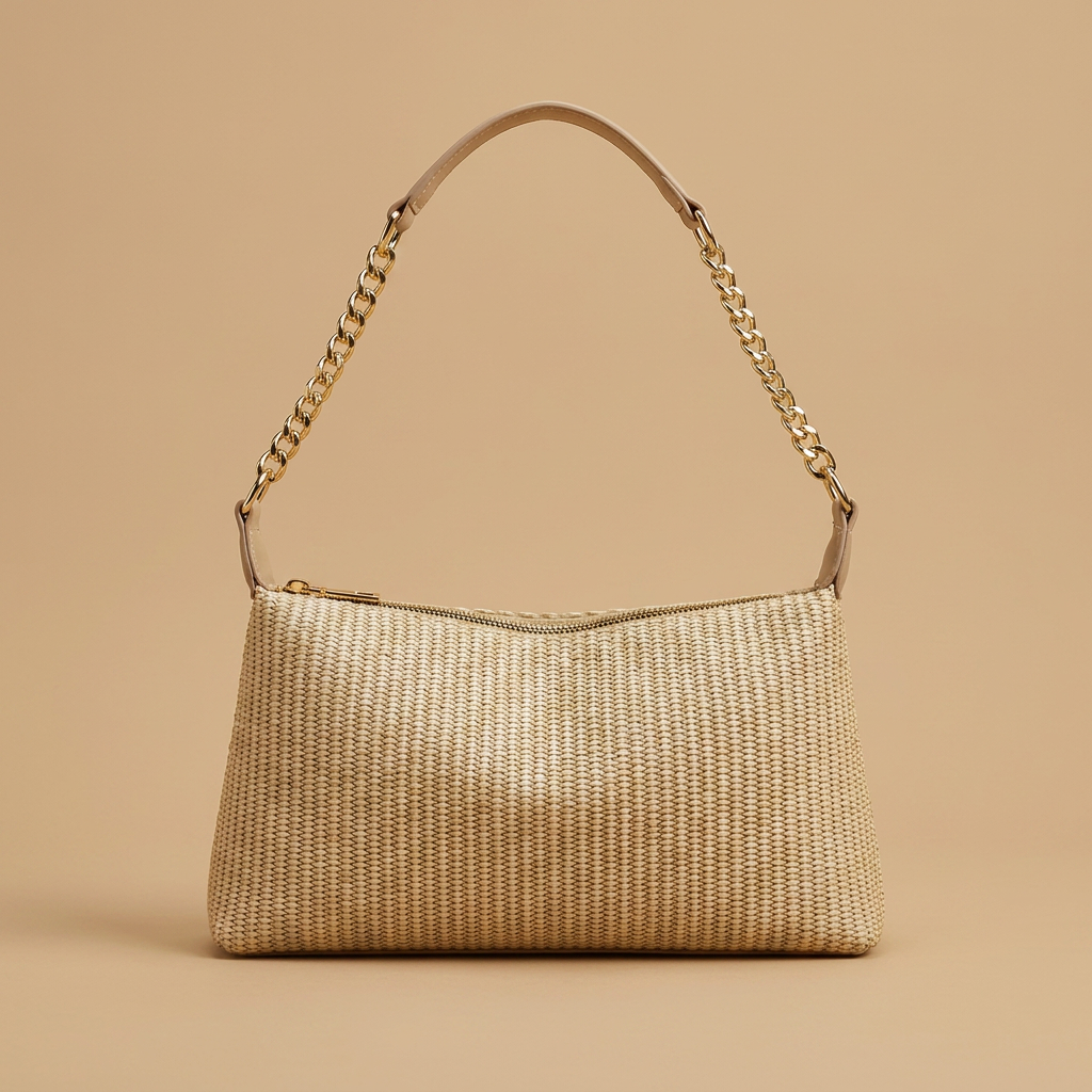 Shoulder Bag with Woven Texture