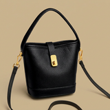 Shoulder Bag with Gold Clasp