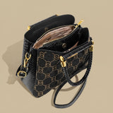 Shoulder Bag with Rhinestone Pattern