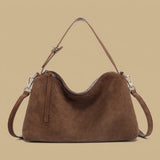 Genuine Suede Leather Tote Shoulder Bag