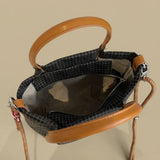 Tote Bag with Plaid Pattern