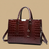 Tote Bag with Croc-Embossed Finish