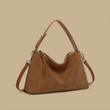 Genuine Suede Leather Tote Shoulder Bag